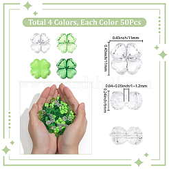 200pcs 4 Farben undurchsichtige und transparente Acrylperlen&nbsp;OACR-SP0002-40