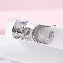 C-förmige Ohrstecker aus Messing&nbsp;EJEW-R025-37P