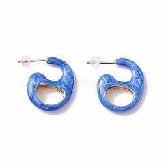 Orecchini a bottone in ottone smaltato&nbsp;EJEW-A093-09G
