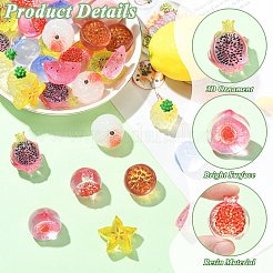 40 pz 10 stili di decorazioni per esposizioni di sculture di frutta in resina&nbsp;DJEW-CJZ0001-008