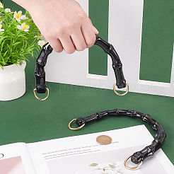 Gewölbte Taschengriffe aus Bambusimitat aus Kunststoff&nbsp;DIY-WH0430-527D