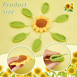 18 Stück 2 Stil Handstrickwolle Sonnenblume und Blatt&nbsp;DIY-GA0006-11
