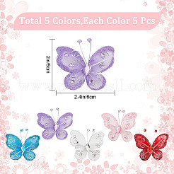 25 pz 5 colori decorazioni per nozze in organza&nbsp;DIY-GF0005-93
