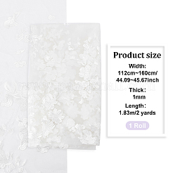 Polyester bestickter Spitzenstoff mit gewelltem Rand und Blumen&nbsp;OCOR-WH0086-03