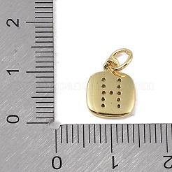 Placage de crémaillère en laiton micro pavé breloques en zircone cubique claire&nbsp;KK-E110-14G-H