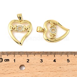 Pendentifs en laiton avec micro pavé de zircone cubique pour la fête des mères&nbsp;KK-M324-02D-G