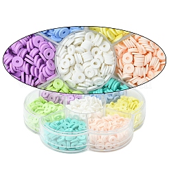 68g 7 Farben handgemachte Polymertonperlen&nbsp;CLAY-YW0002-21