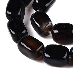 Fili di perline di agata nera naturale (tinti e riscaldati).&nbsp;G-T138-110