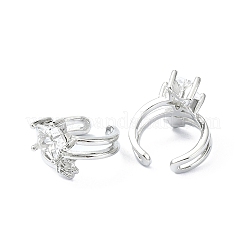 Boucle d'oreille en laiton plaqué en rack&nbsp;EJEW-C086-09P