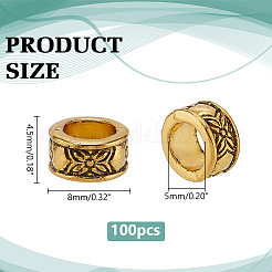 100 pz perline europee in lega stile tibetano&nbsp;DIY-PH0023-44B
