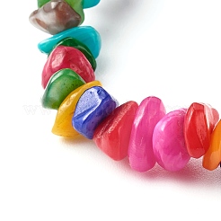 Natürlich gefärbte Chip Shell Perlen Stretch Armbänder für Kinder&nbsp;BJEW-JB06395-01
