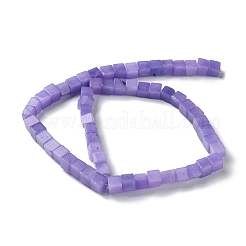 Naturels teints en blanc perles de jade brins&nbsp;G-Q008-C01-01E