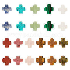 22 Stück 11 Stile natürliche und synthetische gemischte Edelsteinperlen&nbsp;G-TA0002-52