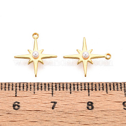 Dijes de perlas de imitación de latón y plástico ABS&nbsp;KK-N263-05G