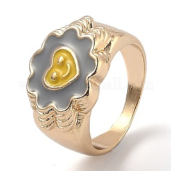 Legierung Emaille Fingerringe&nbsp;RJEW-H539-04A-LG