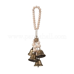 Cloche en fer et pendentifs décoratifs en alliage de style tibétain&nbsp;HJEW-JM003371-04