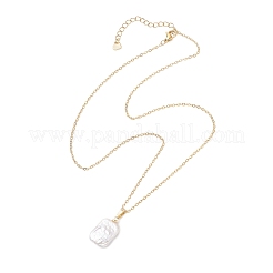 Colgante rectangular de perla barroca natural Keshi&nbsp;NJEW-JN05891