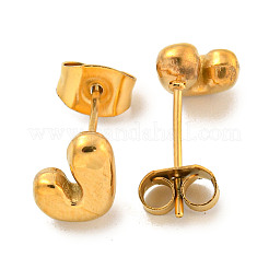 Boucles d'oreilles à tige en acier inoxydable 304 avec lettres en gros morceaux pour femmes&nbsp;LS-EJEW-G386-01J-G