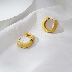 Pendientes de aro redondos de acero inoxidable 304 esmerilado con acabado mate para mujer.&nbsp;ZQ5161-3