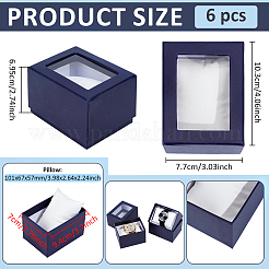 Schmuck- und Uhrenverpackungsboxen aus Papier mit PVC-Fensterdeckel und Kissen im Inneren&nbsp;CON-WH0089-259A