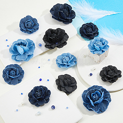 16 Stück 8 Stile Denim-Stoff & Nylon-Blumen&nbsp;DIY-FH0007-88