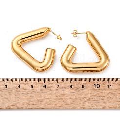 Orecchini a bottone in acciaio inossidabile 304 a triangolo&nbsp;EJEW-A125-12G