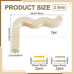 Gancio appendiabiti in legno&nbsp;AJEW-WH0871-57