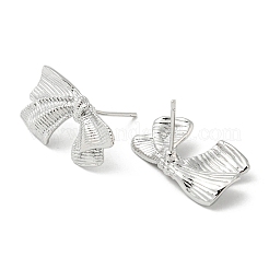 Aretes de latón con revestimiento de rejilla y lazo&nbsp;EJEW-H099-05P