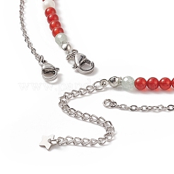 Set di collane con pendente a stella con zirconi cubici trasparenti in stile 2 pz 2&nbsp;NJEW-JN04199