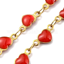 Ionenplattierung (IP) goldene 304 Edelstahl Herz Link Kette Halsketten&nbsp;NJEW-E098-02G-02
