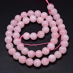 Stränge aus natürlichen Rosenquarzperlen aus Madagaskar in Rosa&nbsp;G-F222-41-10mm