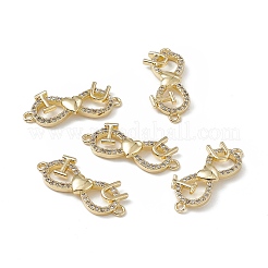 Dijes de conector de circonio cúbico transparente con micro pavé de latón&nbsp;KK-E068-VB378