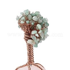 Decorazioni naturali con avventurina verde e decorazioni a piedistallo in quarzo rosa&nbsp;G-S282-01