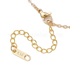 Messingkette mit Ahornblatt-Anhänger und roter Emaille für Damen&nbsp;NJEW-JN05080