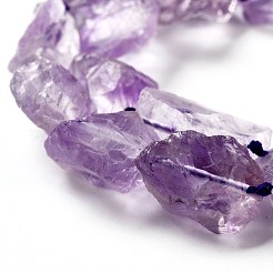 Grobe rohe natürliche Amethyst Perlen Stränge&nbsp;G-G010-09