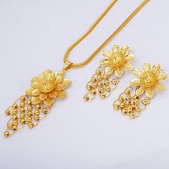 Collana pendente in lega a forma di fiore e set di orecchini a bottone&nbsp;FS-WG70EA9-01