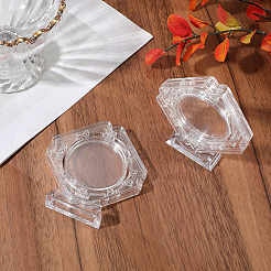 2 boîte de rangement rotative en plastique transparent pour pièces commémoratives&nbsp;DJEW-SP0001-09