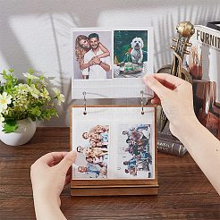 Fotoalbum mit Tischkalender aus Holz&nbsp;AJEW-WH0258-765B