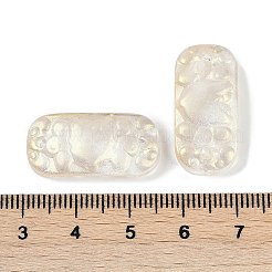 Breloques de connecteur en verre transparent peints à la bombe&nbsp;X1-GLAA-H035-06A