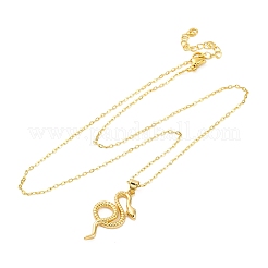 Collane a catena con ciondolo a forma di serpente in ottone per donna&nbsp;LS-NJEW-S438-01A-G
