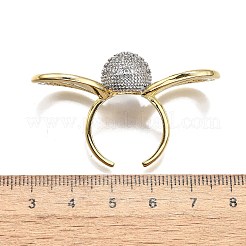 Mikropavé-Manschettenringe aus klarem Zirkonia aus Messing für Damen&nbsp;RJEW-U051-01A-G