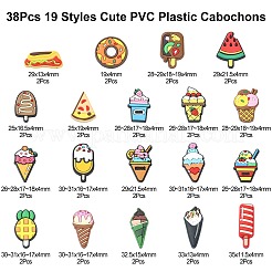 38 Stück 19 Stile niedliche PVC-Kunststoff-Cabochons&nbsp;KY-CJ0001-65