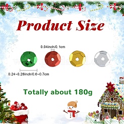 180g 4 Farben Kunststoff-Paillettenperlen&nbsp;PVC-YW0001-03