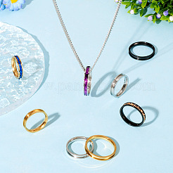 12 Stück 6 Größen 201 Edelstahl geriffelte Fingerringfassungen&nbsp;RJEW-TA0001-06G