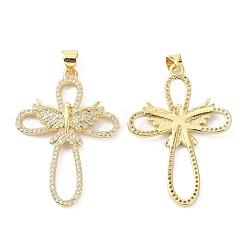 Micro ottone spianare cubic zirconia ciondolo&nbsp;ZIRC-C021-22G