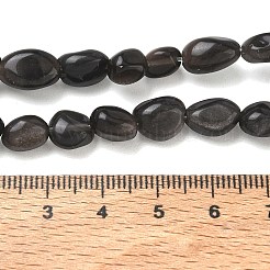 Fili di perline di ossidiana lucentezza argento naturale&nbsp;G-C286-A21