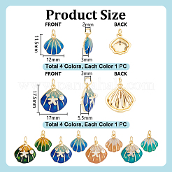 8 pièces 8 styles breloques en laiton émaillé&nbsp;KK-PH0014-08