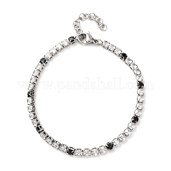 304 Edelstahl mit Zirkonia-Gliederkettenarmbändern für Damen&nbsp;BJEW-G754-01A-P02