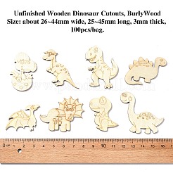 Unvollendete hölzerne Dinosaurierausschnitte&nbsp;WOOD-CJC0010-01