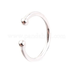 Anlaufgeschützte rhodinierte Manschettenohrringe aus Sterlingsilber 925&nbsp;EJEW-H124-06P
